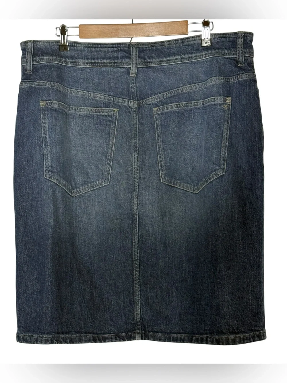 Madewell Denim Button Front Midi Skirt Size 33 Conchoo Wash Casual Classic